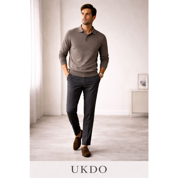 Men’s Black Brown 1826 Italian Merino Wool Crewneck Sweater Size XL - Picture 8 of 13